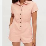 BDG  Joey Short Sleeve Coverall Romper In Coral Large Photo 0