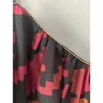 Lavender Brown  Orange Pink Burgundy Fall Houndstooth Maxi Dress Size‎ S Small Photo 4