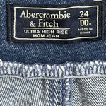 Abercrombie & Fitch Jeans Women 00 24 Blue A&F Mom Jean High Waist Belted Fray Photo 7