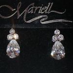 Mariell Silver Tone CZ Rhinestone Dainty Formal Earrings Photo 0