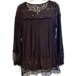 Free People  New Romantics Whimsigoth Sheer Lace Tunic Size L Photo 3