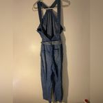 Free People  size 2 boho cottage core denim high neck overalls Photo 3