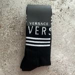 Versace  Logo Socks in Black & White, Size S New w/Tag Photo 2