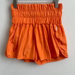 Free People Burning Up Neon Orange High Rise Ruched The Way Home Workout Short Photo 4