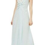Topshop Mint & Silver Spot Foil Slip Maxi Dress Size 4 Photo 0