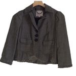 Rebecca Taylor  black white‎ textured Raw Hem blazer Women’s Size 2 Photo 0