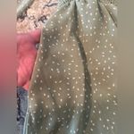 Bloomchic Wrap Shirred Waist Dress Sage Green Polka Dot Lantern Sleeve Size 12 Photo 13