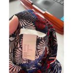 H&M  Blue Floral Print Long Sleeve Button Down Shirt Dress Size 10 Photo 1