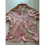 Ellen Tracy Vintage Ellen Tracy Silk Blouse Womens 12P Pink Paisley Luxury Career 90s Photo 3