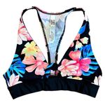 PINK - Victoria's Secret PINK Victoria’s Secret Black Floral Tropical Twist Keyhole Sports Bra XS Photo 0