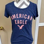 American Eagle  Outfitters Navy and Pink Graphic Tee Photo 0