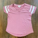 Pink Rose baseball jersey style tee shirt, size S Photo 0