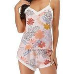Pajama Set for Sleepwear Shorts Floral Cami Nightwear Soft Pink LARGE #4612 Photo 0