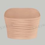 SheIn MOD Solid Ruched Mesh Tube Top Photo 1