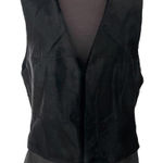 Saks 5th Avenue Saks Fifth Avenue Vest Calf Fur Leather Trim Outerwear Black Women's Size Large Photo 0