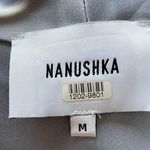 Nanushka Siwa Dress Wrap Long Sleeve Satin Light Blue Size Medium Photo 12
