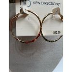NWT New Direction Slightly Twisted‎ / Hammered Gold Casual Hoop Earrings Photo 1