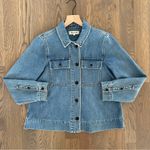 Madewell  Northward Cropped Military Army Denim Jacket in Light Blue Wash Small Photo 4