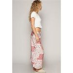 POL Drawstring Floral Patchwork Wide leg Pants Photo 4