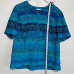 Sag Harbor Dress Button Down Floral Shirt Size 14 Blue Photo 2