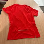 Lou & grey  Form Activewear Top XS Xtra Small Red Zipper Pocket Short Sleeve Photo 1