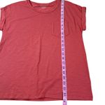 Max Studio Favorite Tee Coral Red Crew Neck Pocket T Shirt Women S Soft Casual Photo 4