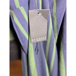 Eloquii Womens Blue Green Striped Maxi Dress Black Faux Leather Accents Size 20 Photo 11