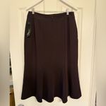 Louben of Canada Dark Brown Women's Midi Skirt Fully Lined Bottom Flare Black Size 10 Photo 4