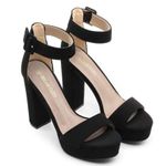 Dream Paris Dream Pairs Women’s Chunky High Heel Platform Pump Sandals in Black Size 7.5 Photo 3