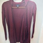 American Eagle Maroon Knit Cardigan W/ Hood & Pockets Photo 0