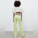 ZARA  GINGHAM STRAIGHT LEG PANTS GREEN SIZE S NEW Photo 11