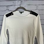 Vintage Lauren Ralph Lauren Zip Shoulder Ribbed Top White Y2K Preppy Streetwear Size M Photo 4