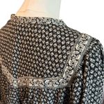 Old Navy  Swing Shift Dress SZ LG Black W/ Cream Floral Belt Pockets Peasant Boho Photo 10