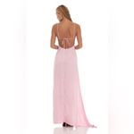 Lucy in the Sky  Siobhán Satin Ruffle Maxi Dress in Pink size XXS Photo 1