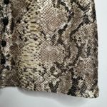 Eva Franco Anthropologie Willow Snake Print Flutter Sleeve Top Size Small Brown Photo 6