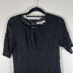 L.K. Bennett Black Lace Short Sleeve Knee Length Sheath Dress‎ Size 10 Designer Photo 2
