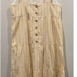 Madewell Striped Button-Back Tiered Midi Yellow Dress Photo 5