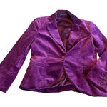 Theory  Purple Velvet Velour Blazer Jacket Button-Down Bold Classic Size 6 Womens Photo 0