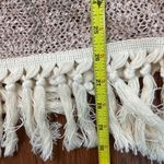 A’reve Cream Open Knit Crochet Cap Sleeve Dress Fringe Hem Embroidered Lace Sz S White Photo 11