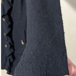 Charlie & Robin Black Ruffle Front Button Wool Blend Coat Women's Size M Size M Photo 4