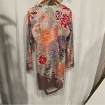 Hale Bob Gorgeous  floral ruched vneck long sleeve midi dress jersey Photo 3