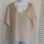 Free People Free people flowy ivory gold silver studded top Photo 1