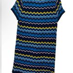 MISSONI X TARGET BLUE CHEVRON KNIT DRESS SHORT SLEEVE MULTI COLORED MEDIUM Yellow Photo 3