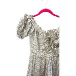 Sabo Skirt Gray Camryn Off Shoulder Floral Print Lace Up Mini Dress Size Small Photo 3