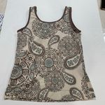 SB Active Women’s Tank Top Medium – Brown Paisley Print Athletic Top Yoga Workou Photo 1