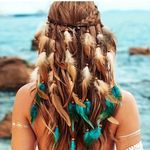 NWT! BOHO Hippie Style Faux Feather Headband Photo 5