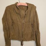 BLANK NYC  Draped Asymmetric Zip Moto Jacket Sz Small Olive Green Photo 3