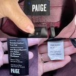 Paige  Paloma Genuine Leather Panel Paloma Leggings Pants Burgundy Small Photo 13