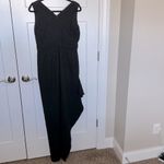 Halston Heritage Halston Effie Cowl Neck Sleeveless Metallic Shimmer Dress Photo 3