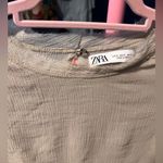 ZARA plisse crinkle gauze blouse. Size S. Uncut detail on collar and sleeves. Photo 3